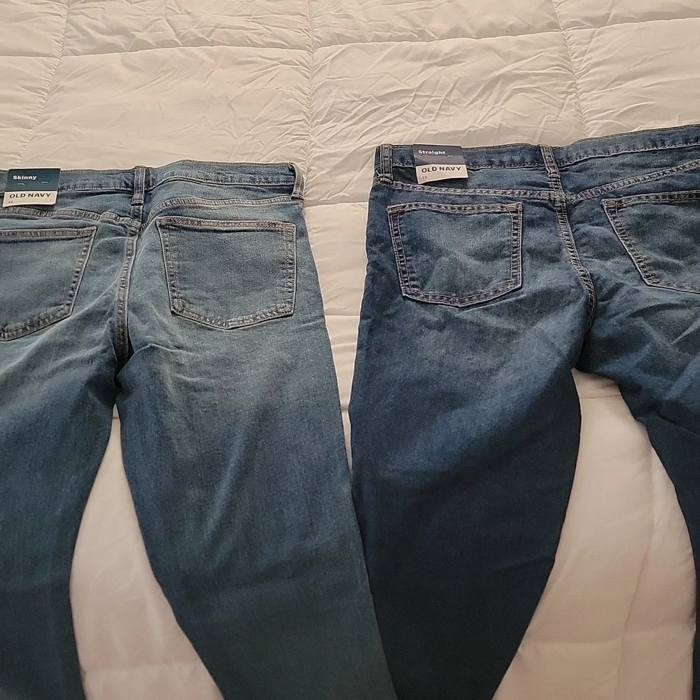 2 Pairs Old Navy Jeans size 16 1 Straight & 1 Skinny nwt. Girls sz tween